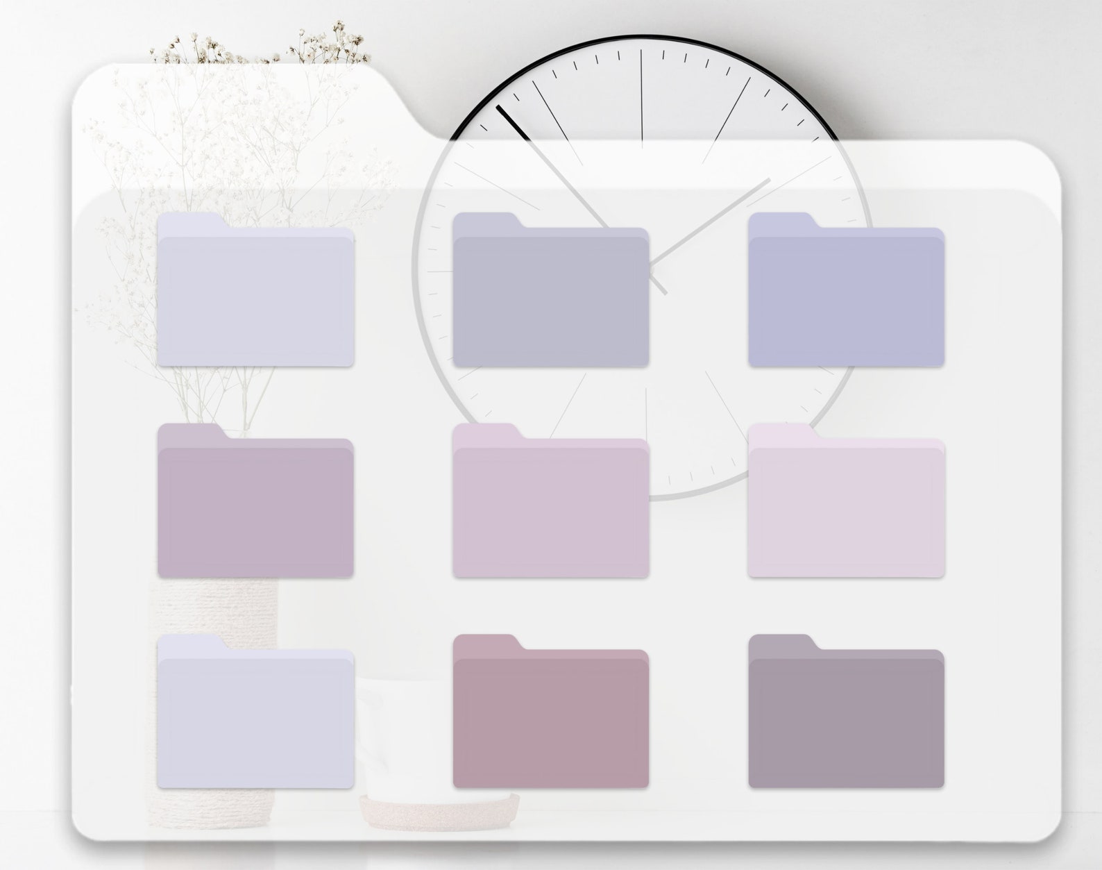 Buy Pastel Purple Blue Folder Desktop Icons Aesthetic Desktop Online in ...