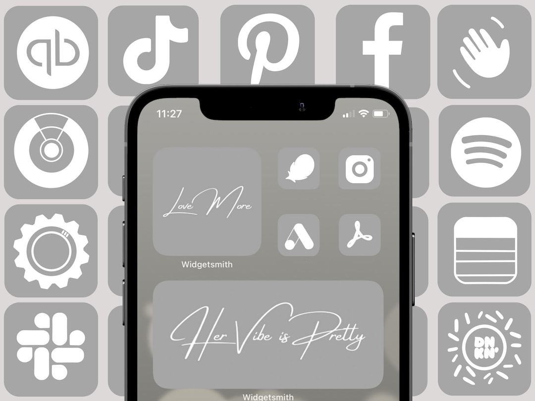 Gray Tone Neutral Aesthetic 350 App Icon Pack for iPhone IOS 14