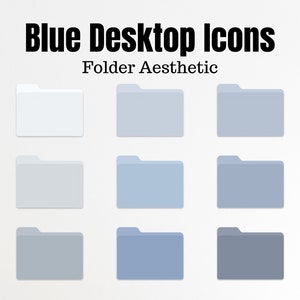 Mac と Windows 用の青いデスクトップ フォルダー アイコン | Cove The Design、美しい整理アイコン、デスクトップ アイコン、デスクトップ オーガナイザー アイコン セット