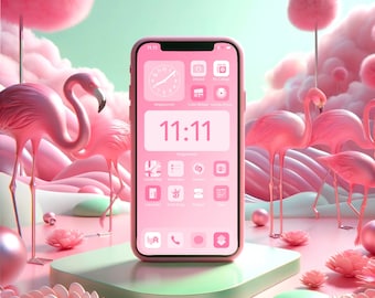 iOS Verträumtes Pink Icons Pack | iPhone IOS 16 App Ästhetik | 600 Icons | Enthält Widgets | IOS14 IOS15 IOS App Icons | pinke App Icons