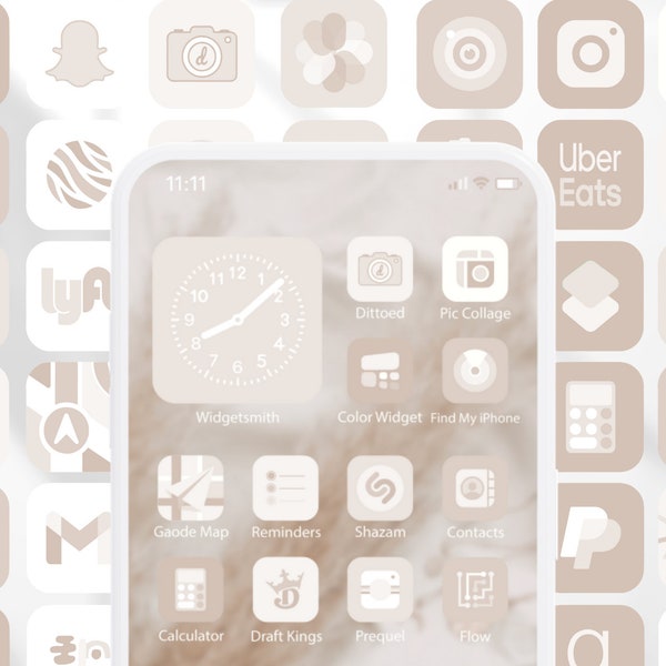 Clean Girl Aesthetic iOS App Icons, 600 Light Beige Icon Pack, Perfect for Personalizing Your homescreen, Ideal Digital Gift