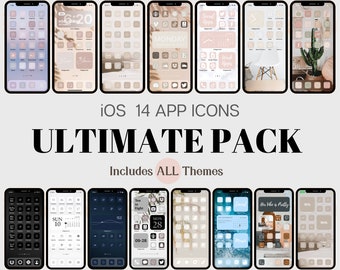 Ultimate App Icon Pack | Includes All Aesthetic Themes In The Shop |  iOS Icons Pack Mega Bundle | IOS14 Custom Home Screen | Widget