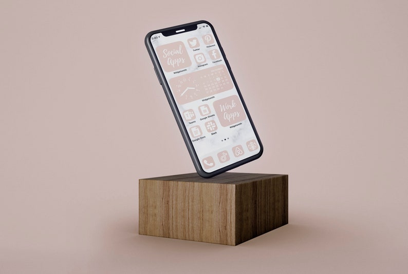 350 Customize Home Screen IOS 14 15 Update App Icon Photo Cover Pale Pastel Pink and White Pack Favicon Cover Photos. image 9