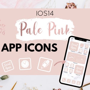 350 Customize Home Screen IOS 14 15 Update App Icon Photo Cover Pale Pastel Pink and White Pack Favicon Cover Photos. image 2