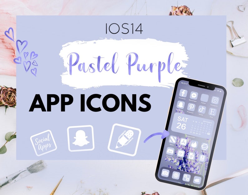 350 Pastel Purple Icon Pack With Bonus App Category Photo Etsy.de