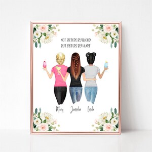 Best Friends Gifts, Custom Best Friend Print, Digital Print, Custom Besties Portrait, Bridal Party, Bridesmaids Gift, Girlfriends Picture