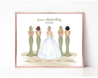 Personalised Bridal Party With Male Print for Bride on Wedding Day  Bridesmaid Gift Custom Wedding Day Gift From Bridesmaids Hen Do Gift - Etsy