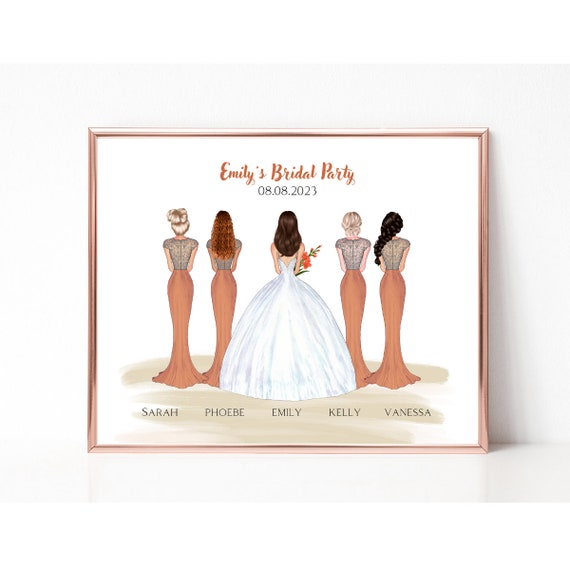Team Bride Picture, Thank You Gift for Bridemaids, Bridal Party Print,  Personalised Bridesmaid Print, Personalised Gift for Bridesmaids. - Etsy
