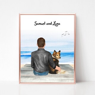 Cornice In Legno 10x15 Cm Con Scritta "Best Dog Dad" – Portafoto Da Tavolo, Regalo Per Uomo E Papà Amante Dei Cani