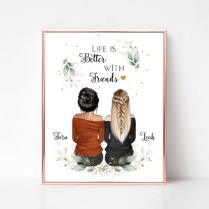 Personalized Wall Art for Her, Best Friend Print, Printable for Friend, Bridesmaid Gift, Girlfriends Picture, Christmas Gift for Best Friend