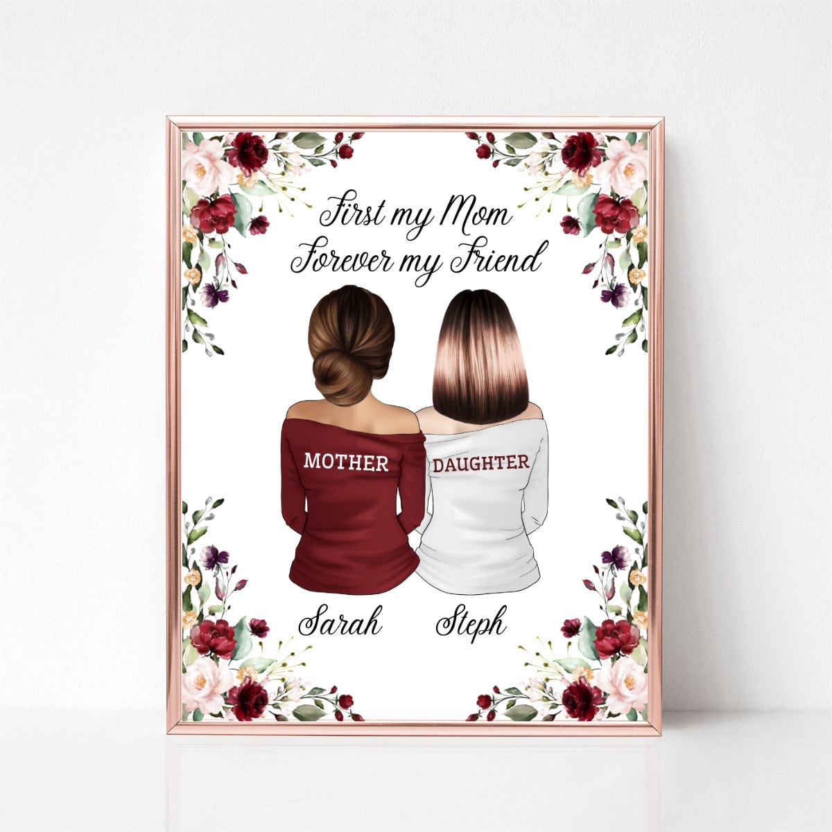 Customizable Wall Art for Mother and Daughter Family Picture Etsy