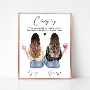Personalized Gift for Cousin, Cousins Personalized Print, Cousins Best Friends Gift, Cousin Quote Picture, Custom Birthday Gift Idea.