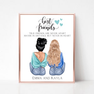 Personalised Gift For Your Best Friend, Print for Best Friends, Xmas Gift for Friends, Birthday Gift for Bestie, Cute Custom Gift for Her.