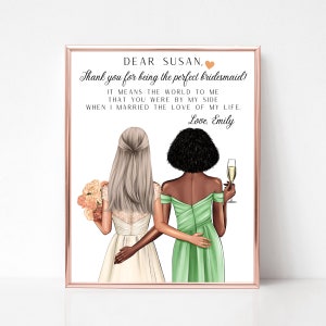 Personalised Gift for Bridesmaid, Gift for Maid of Honor, Gift for Matron of Honor, Bridesmaid Gift, Bridesmaid Print, Custom Wedding Print.