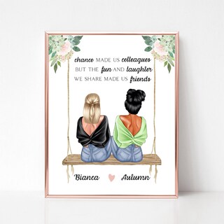 Borsa In Iuta Personalizzata Con Stampa "Kollegin Mit Herz" – Regalo Per Collega, Spesa E Spiaggia, 35x30x14 Cm