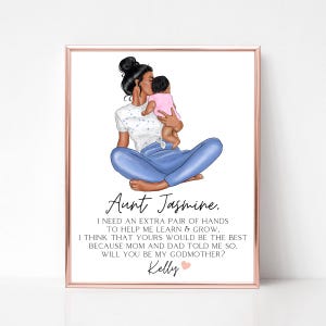 Presente de Proposta de Madrinha, Presente de Batismo Personalizado, Presente para Madrinha, Presente de Agradecimento, Pedindo para Tia ser Madrinha, Retrato de Família Personalizado