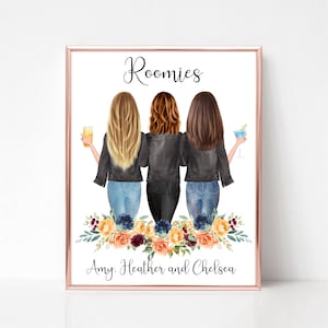 Gift for Roomie, Best Friends Print, Roomies Printable, Roomie Gift, Personalized Gift for Roommates, College Dorm Decor, Gift for Roommate