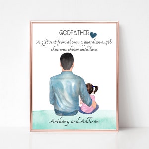 Godfather Gift, Godfather Proposal, GodfatherPrint, Custom Art, Gift For Godfather, Thank You Gift For Godfather, Gift from Goddaughter