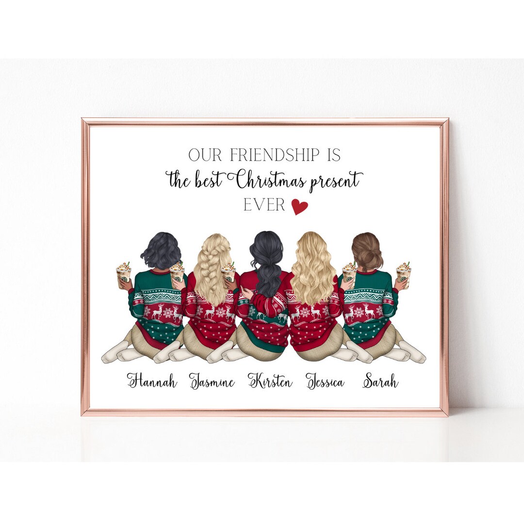 Personalised Friends Print, Best Friends Personalized Gift, Christmas ...