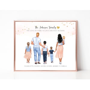 Personalized Family Print, Gift for Christmas, Custom Family Portrait, Our Family Portrait, Gift for Dad, Gift for Mom, Large Family Picture
