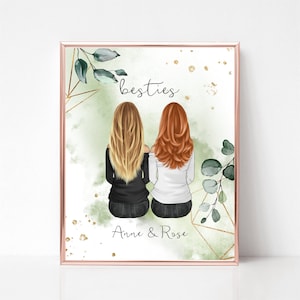 Personalised Friends Print, Best Friends Gift, Besties Gift, Friends Christmas Gift, Sisters Gift, Best Friend Birthday Gift, Wedding Print