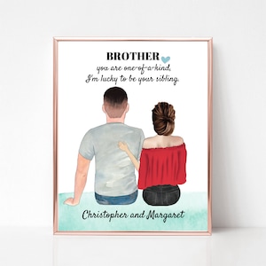 Personalized Brother Print, Best Brother Ever, Gift from Sister, Brother Birthday Gift, Christmas Gift for Brother, Printable for Sibling