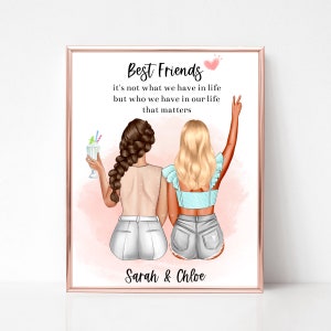 Personalised Best Friend Print, Best Friend Gift, Friendship Gift, Keepsake, Birthday Bestie Gifts, Birthday Gift for Her, Digital Download.