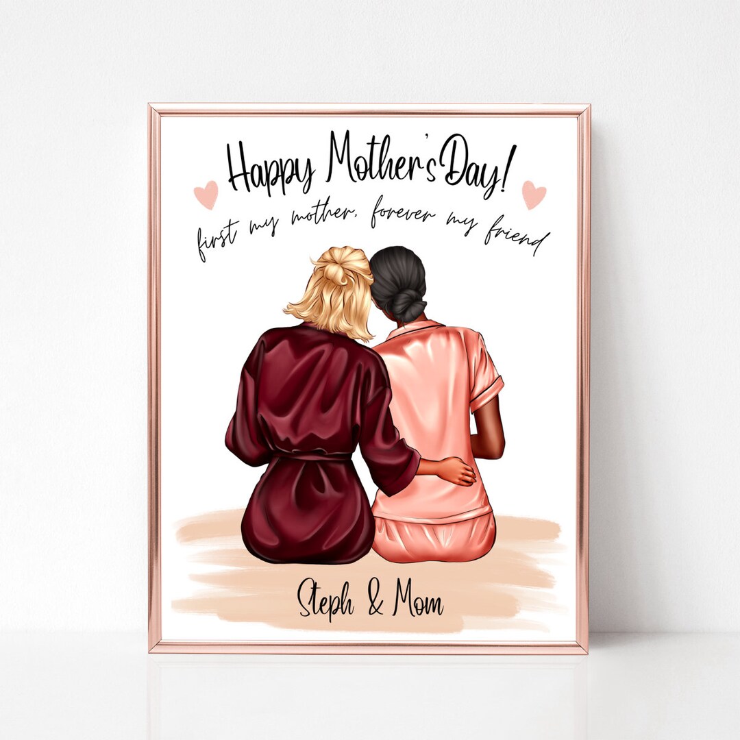 Happy Mother's Day Personalized Gift, Mother and Daughter Print ...