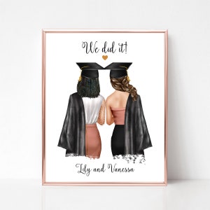Graduation Gift For Her, Custom Graduation Print, Class Of 2025, Custom Bestie Gift, Graduation Gift for Roomie, Personalized Bestie Picture