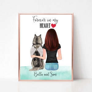 Personalized Memorial Pet Print, Memorial Dog Gift, Custom Dog Owner Gift, Custom Family Pet Portrait, Memorial Gift, Custom Dog Portrait
