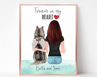 Personalized Memorial Pet Print, Memorial Dog Gift, Custom Dog Owner Gift, Custom Family Pet Portrait, Memorial Gift, Custom Dog Portrait