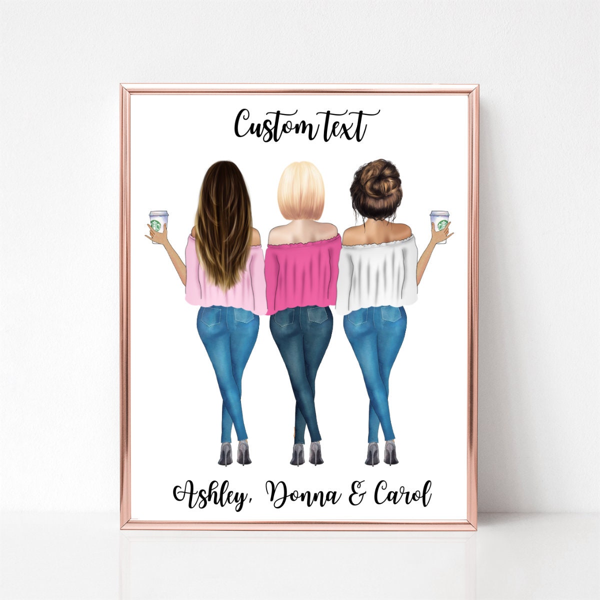 Best Friends Print Mother and Daughter Portrait Sisters | Etsy