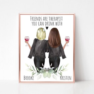 Best Friends Birthday Gifts, Custom Best Friend Print, Digital Print, Bridesmaids Gift, Girlfriends Picture, Personalized Prints For Friends