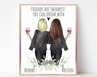Beste Freunde Geburtstagsgeschenke, benutzerdefinierte Bester Freund Druck, Digitaldruck, Brautjungfern Geschenk, Freundinnen Bild, personalisierte Drucke für Freunde