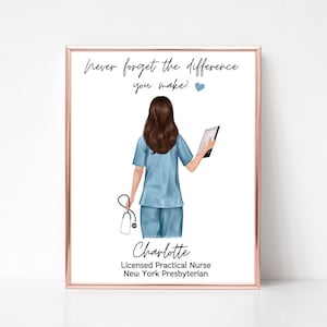 Gift for Nurses, Personalised Nurse Print, Nurse Graduation Gift, Nurse Retirement Gift, Nurse Thank You Gift, Unique Christmas Gift.