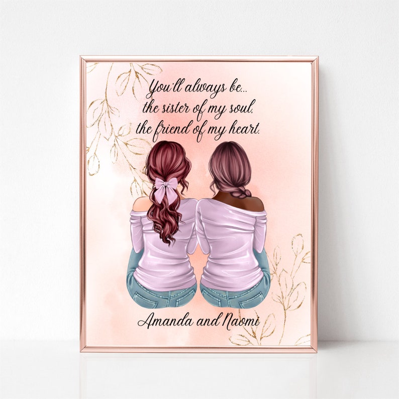 Personalized Best Friends Gifts Custom Friend Print Digital Etsy