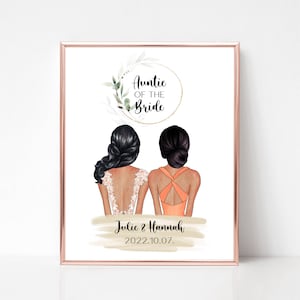 Aunt of The Bride Print, Wedding Gift For Auntie, Aunt Of The Bride Gift, Auntie Appreciation Gift Wedding, Personalized Aunt Gift