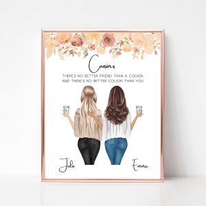Friendship Print, Best Friend Gift, Cousins Gift, Personalized Cousins Gift, Cousin Gift Idea, Family Print, Cousin Birthday Gift