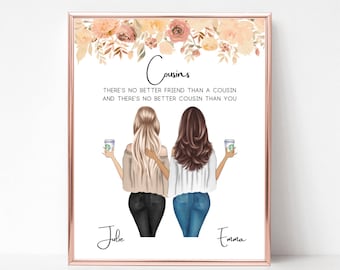 Friendship Print, Best Friend Gift, Cousins Gift, Personalized Cousins Gift, Cousin Gift Idea, Family Print, Cousin Birthday Gift