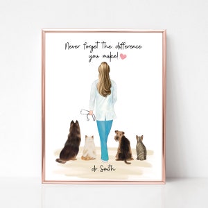 Benutzerdefinierte Tierarzt Krankenschwester Geschenk, personalisierter Tierarzt Druck, Abschlussdoktor Geschenk, Danke Geschenk für Tierarzt, Wertschätzung Geschenk, Geschenk für Tierliebhaber.