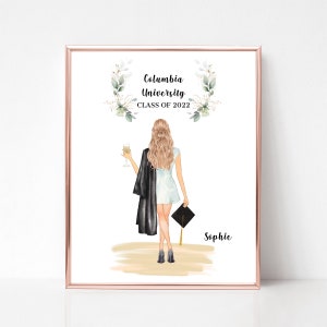 Digital Illustration for Her, Custom Graduation Portrait, Printable Personalized Grad Gift, Best Friend Grad Gift, Custom Roomie Gift