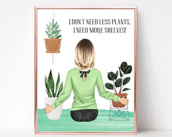 Crazy Plant Lady Print, Plant Print, Plants are Friends, Plant Lady Gift, Personalised Print, Friends Gift, Sister Gift, Plant Lover Gift