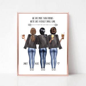 Personalized Best Friend Birthday, Gift for Bestie, Digital Art, Girlfriends Gift, Sisters Gift, Best Friend Gift, Friends Forever Poster