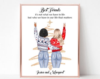 Felbridge Studio Best Friend Weihnachtskarte – Süße Freundschaftskarte, 14x14 Cm, Handgefertigt UK