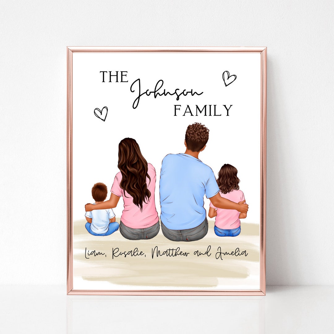 Custom Family Portrait, New Home Gift, Housewarming Gift, Gift for Dad