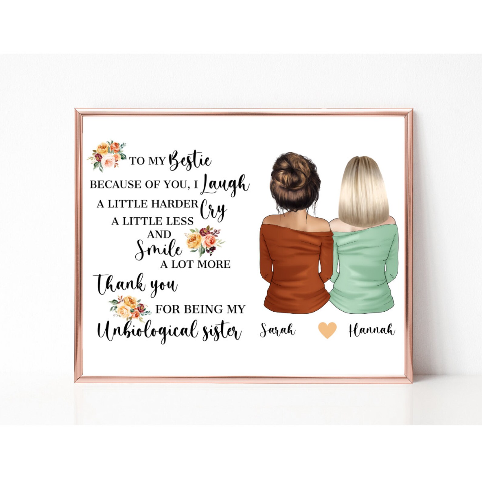 Best Friends Birthday Custom Best Friend Print Digital - Etsy