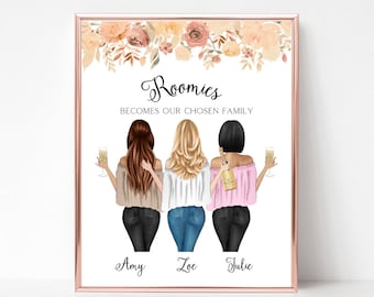 College Dorm Gift, Roomie Gift, Personalized Roommate Gifts, Dorm Decor, Birthday Roommate Gift Idea, Roommate Graduate Gift, Roommate Print