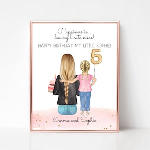 Personalized Niece Gift, Gift from Aunt, Birthday Gift Niece, Niece Gift, Christmas Gift for Niece, Family Print, Aunt and Niece Print