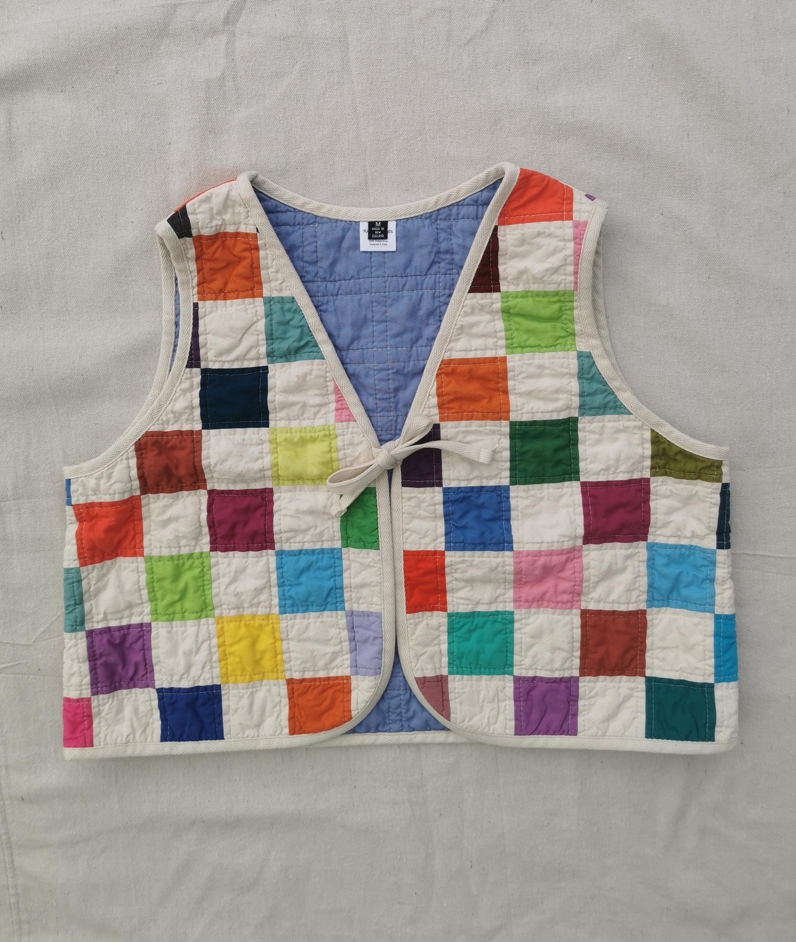 【新品未使用】ENFOLD CHECK-QUILT VEST Size M - QUILTED VEST - Patchwork - Ready to Ship - Etsy