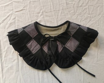 QUILTED COLLAR - Patchwork - Reversible - ready to ship